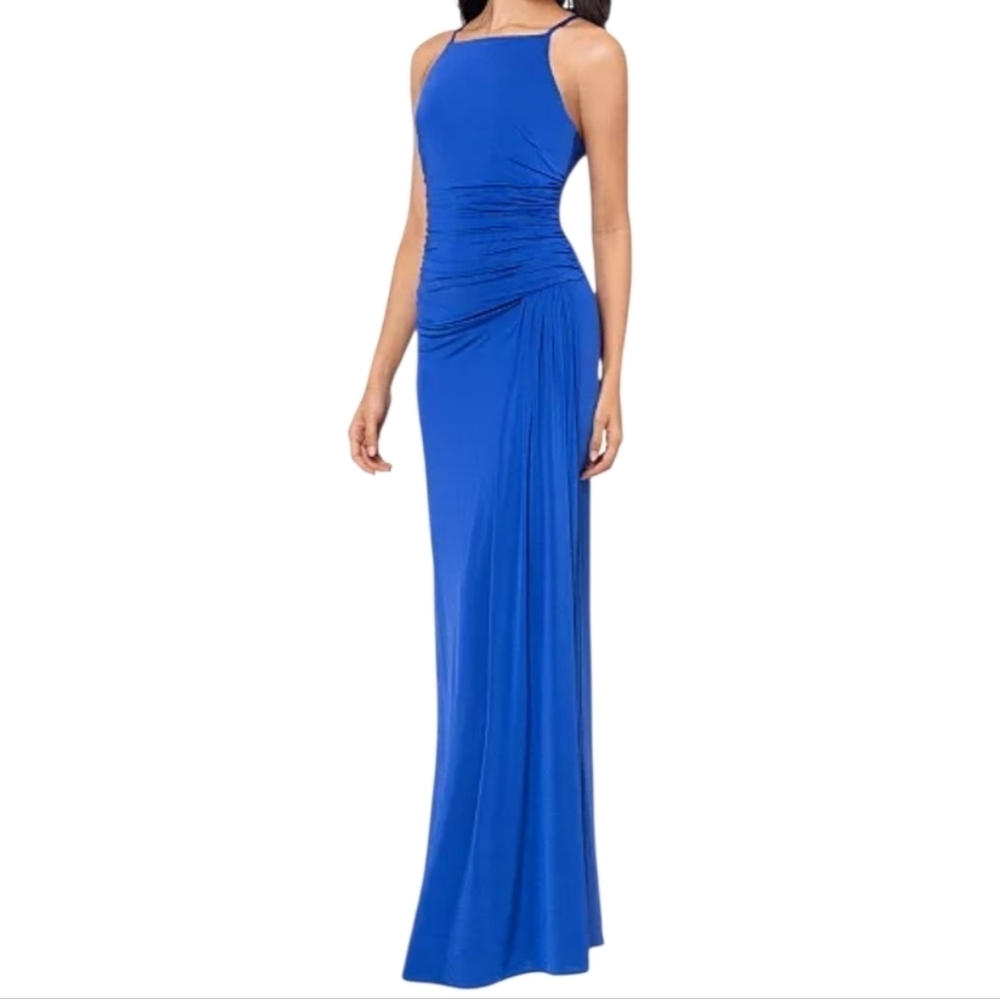 B&A by Betsy & Adam Blue Maxi Dress Size 14